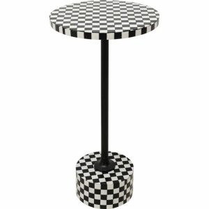 MASUTA DE CAFEA CHESS 25 ALB/NEGRU, CONFECTIONATA DIN OTEL SI MDF, STIL MODERN