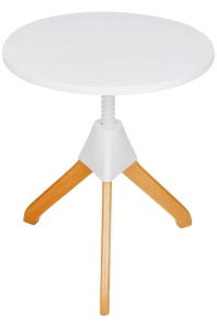 MASUTA DE CAFEA CU INALTIME REGLABILA, JERRY ALB/NATURAL, DIN POLIPROPILENA SI MDF, STIL INDUSTRIAL - Img 3