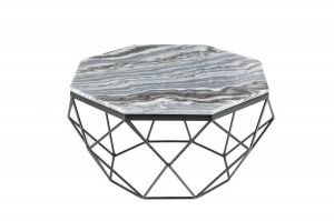 MASUTA DE CAFEA, DIAMOND 69CM, DIN MARMURA GRI, DESIGN INDUSTRIAL - Img 6