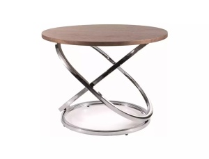 MASUTA DE CAFEA EOS D, 60 CM, NUC/CROM, BLAT DIN MDF, FURNIR NATURAL SI CADRU DIN METAL, STIL MODERN - Img 2
