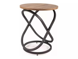 MASUTA DE CAFEA EOS E, 45 CM, STEJAR ARTISAN/NEGRU, BLAT DIN MDF, FURNIR NATURAL SI CADRU DIN METAL, STIL MODERN - Img 2