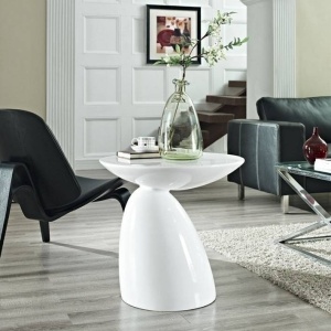 MASUTA DE CAFEA FUNGO, ALBA, DIN FIBRA DE STICLA, STIL MODERN