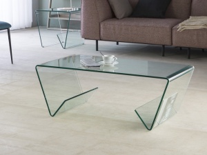 MASUTA DE CAFEA GLASS III, 110 CM, TRANSPARENTA, DIN STICLA, STIL MODERN
