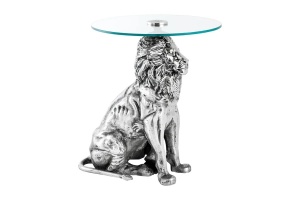 MASUTA DE CAFEA, LION, 60CM, BLAT DIN STICLA SI METAL, CROM, ARTIM GROUP SELECTION - Img 2