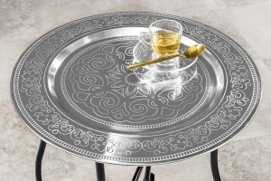 MASUTA DE CAFEA, MARRAKESCH 50CM, DIN METAL, ARGINTIU/NEGRU, ARTIM GROUP SELECTION - Img 2