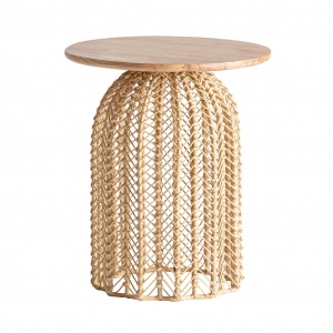 MASUTA DE CAFEA PLISSÉ REF. 28399, DIN LEMN MASIV DE MAHON, RATTAN SI METAL, STIL MODERN VIC - Img 2
