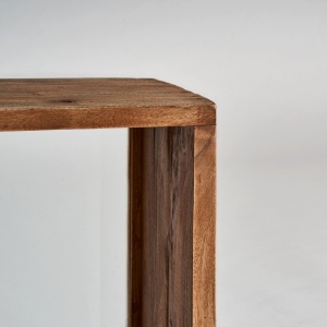 NOPTIERA BRUCH, REF. 29161, CULOARE NATURALA, STIL VINTAGE, DIN LEMN MASIV DE MAHON SI STICLA, VIC - Img 4