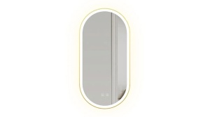 OGLINDA BAIE REA OVL, CU LED, 50x100CM, AURIU PERIAT, DIN STICLA, CALITATE SUPERIOARA