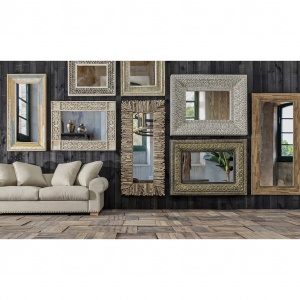 OGLINDA DECORATIVA CLUTHA REF. 23877, DIN LEMN MASIV, MDF SI OGLINDA, STIL CLASIC, VIC