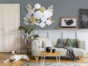 OGLINDA DECORATIVA NADIA, 92x121 CM, DIN STICLA SI MDF, STIL MODERN