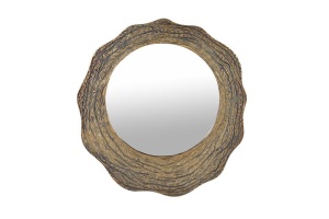 OGLINDA ROTUNDA 16979, AURIU, DIN METAL SI STICLA, STIL VINTAGE G&C
