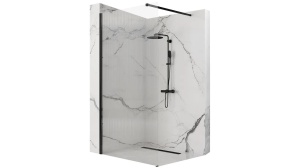 PARAVAN DE DUS REA AERO INTIMO, 90CM, NEGRU MAT, DIN STICLA, CALITATE SUPERIOARA