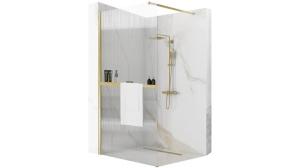 PARAVAN DE DUS REA AERO INTIMO WALK IN, 120CM, AURIU PERIAT, DIN STICLA, CALITATE SUPERIOARA