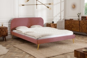 PAT DUBLU FAMOUS CU TAPITERIE DIN CATIFEA ROZ 39693 STIL MODERN