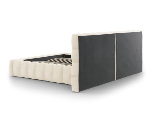 PAT EXCLUSIVIST 180X200CM, CU LADA DEPOZITARE, DIN CATIFEA BEIGE, ARTIM GROUP SELECTION - Img 5