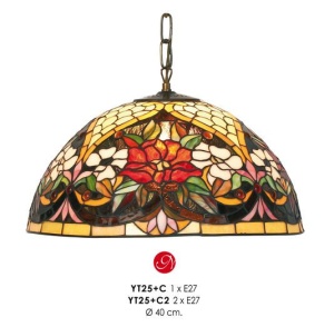 PENDUL DEOSEBIT TIFFANY, COD YT25+C, DIN METAL SI STICLA