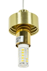 PENDUL FLASH, AURIU SI TRANSPARENT, DIN METAL SI STICLA, STIL MODERN, B2 - Img 5