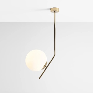 PENDUL GALLIA, 64 CM, AURIU, DIN STICLA SI METAL, STIL MODERN