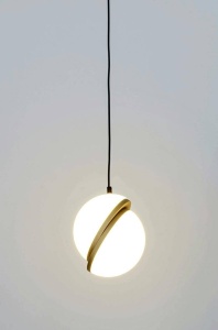 PENDUL GLOBE 20, AURIU/ALB, DIN METAL SI ACRIL, STIL MODERN - Img 6