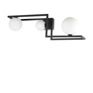 PLAFONIERA ANGOLO PL3, NEGRU, DIN METAL, STIL MODERN