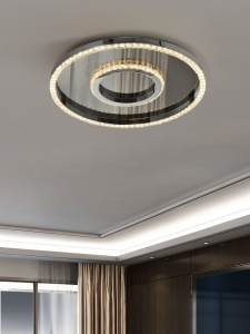 PLAFONIERA CENTRUM 194037, DIN ALUMINIU SI CRISTAL FATETAT, STIL MODERN, SCHULLER