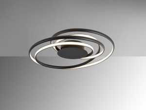 PLAFONIERA DANZA, 64 CM, NEGRU MAT/OPAL, DIN METAL, ALUMINIU SI SILICON, STIL MODERN - Img 3