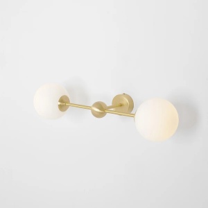 PLAFONIERA PEARL S, 2 BRATE, 14 CM, ALAMA/ALB, DIN STICLA SI METAL, STIL MODERN