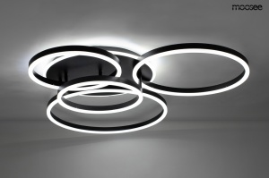 PLAFONIERA RINGS 5, NEGRU, REALIZATA DIN OTEL INOXIDABIL, STIL MODERN - Img 2