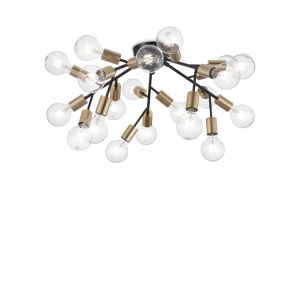 PLAFONIERA SPARK PL20, NEGRU, DIN METAL, STIL MODERN