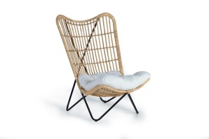 SCAUN 5640, MARO/NEGRU, DIN RATAN SI METAL, STIL MODERN G&C