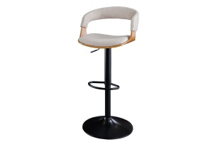 SCAUN BAR, MANHATTAN, METAL, LEMN SI PIELE ECO, STEJAR - Img 8