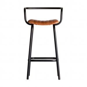 SCAUN CHADRON REF. 25246, CULOARE MARONIE, STIL VINTAGE, DIN FIER SI PIELE, VIC - Img 2