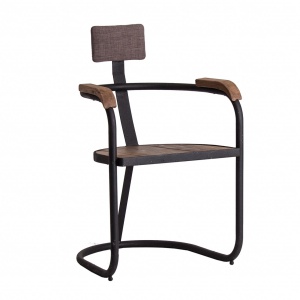 SCAUN DAHOD REF. 23720, NEGRU, CULOARE NATURALA, STIL VINTAGE, DIN LEMN MASIV DE PIN, VIC
