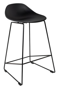 SCAUN DE BAR BENNY 66, NEGRU, CONFECTIONAT DIN POLIPROPILENA SI METAL, STIL MODERN