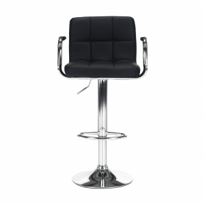 SCAUN DE BAR LEORA 2 NEW, NEGRU/CROM, STIL MODERN, TK - Img 3