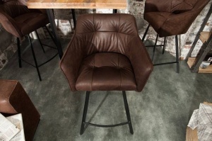 SCAUN DE BAR, MARO ANTICHIZAT, LOFT, DESIGN VINTAGE - Img 8