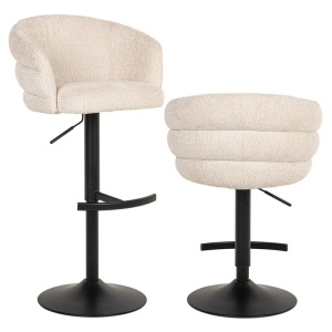 SCAUN DE BAR NIKKI S4780, BEJ CHENILLE NIAGARA 902, CONFECTIONAT DIN METAL, SPUMA SI 100% POLIESTER, RICHMOND INTERIORS