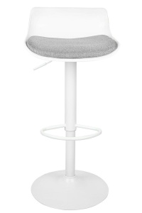 SCAUN DE BAR SNAP BAR TAP ALB, CONFECTIONAT DIN METAL SI PLASTIC, STIL MODERN - Img 3