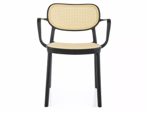 SCAUN DE TERASA BALI II, NATUR/NEGRU, DIN POLIPROPILENA, STIL MODERN - Img 2