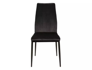 SCAUN DINING ATOM, NEGRU BLUVEL 19/NEGRU MAT, TAPITERIE DIN CATIFEA SI PICIOARE DIN METAL, STIL MODERN - Img 2