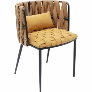 SCAUN DINING CHEERIO GALBEN, CU TAPITERIE DIN POLIESTER, STIL MODERN