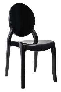SCAUN DINING ELIZABETH, NEGRU, DIN POLICARBONAT, STIL MODERN