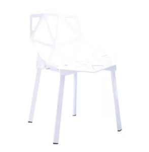 SCAUN DINING/GRADINA, ALB, DIN POLIPROPILENA SI METAL, ARTIM GROUP SELECTION