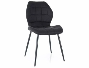 SCAUN DINING JAKE, NEGRU 19/NEGRU MAT, TAPITERIE DIN STOFA SI PICIOARE DIN METAL, STIL MODERN - Img 1