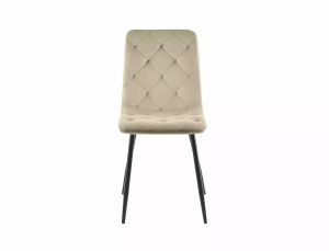 SCAUN DINING JERRY, BEJ BLUVEL 40/NEGRU MAT, TAPITERIE DIN CATIFEA SI PICIOARE DIN METAL, STIL MODERN - Img 2