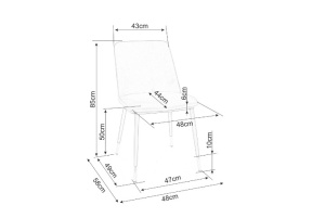 SCAUN DINING JILL, GRI DESCHIS BLUVEL 03/NEGRU MAT/CROM, TAPITERIE DIN CATIFEA SI PICIOARE DIN METAL, STIL MODERN - Img 3