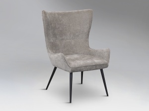 SCAUN DINING LOIRA, 99 CM, GRI DESCHIS/NEGRU, TAPITERIE DIN STOFA SI PICIOARE DIN METAL, STIL MODERN - Img 4