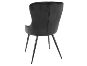 SCAUN DINING LOTUS, NEGRU BLUVEL 19/NEGRU MAT, TAPITERIE DIN CATIFEA SI PICIOARE DIN METAL, STIL MODERN - Img 4