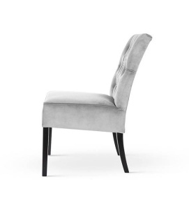 SCAUN DINING MATLASAT GALA, GRI/NEGRU, TAPITERIE DIN CATIFEA SI PICIOARE DIN LEMN, STIL MODERN, ATR - Img 4