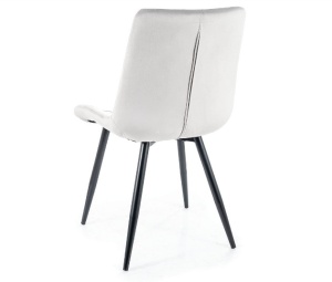 SCAUN DINING RALPH, GRI DESCHIS BLUVEL 03/NEGRU MAT, TAPITERIE DIN CATIFEA SI PICIOARE DIN METAL, STIL MODERN - Img 2